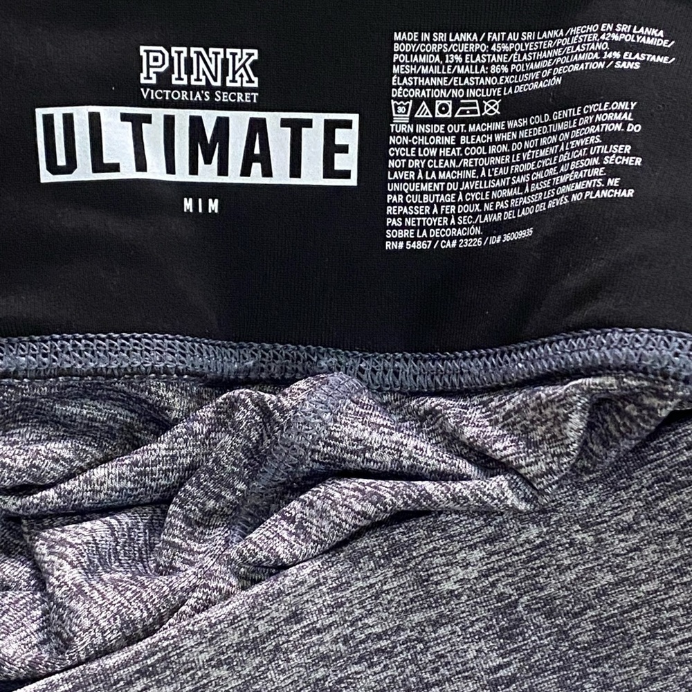PINK Ultimate Women’s Athletic Workout Wear Grey Pants Leggings - Size Medium - Picture 5 of 6